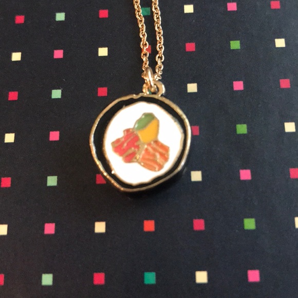 Sushi Roll Charm Gold Plated Fashion Necklace - Picture 3 of 7